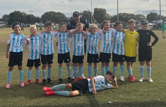 Palm Beach Sharks Under 10 Blue teak after winning the 2026 Palm Beach Carnival for the second year in a row